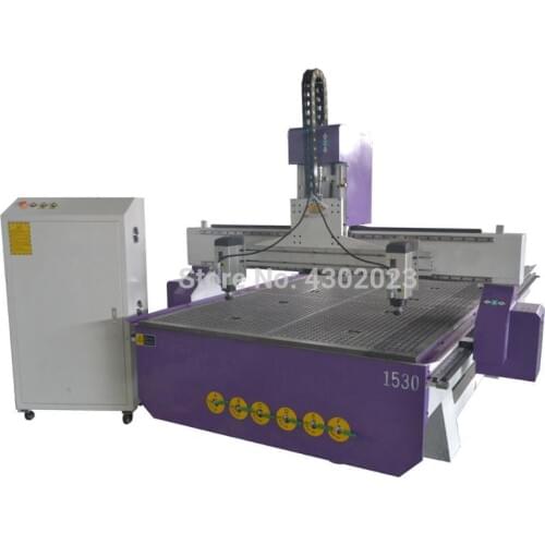 2 head 3d wood cnc router 1530 3 axis woodworking cnc machine with Mach3 control system