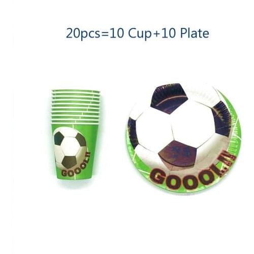 20-40pcs lot Football theme birthday party Theme Cups Kids Favors Plates Baby Shower Decoration Disposable Tableware