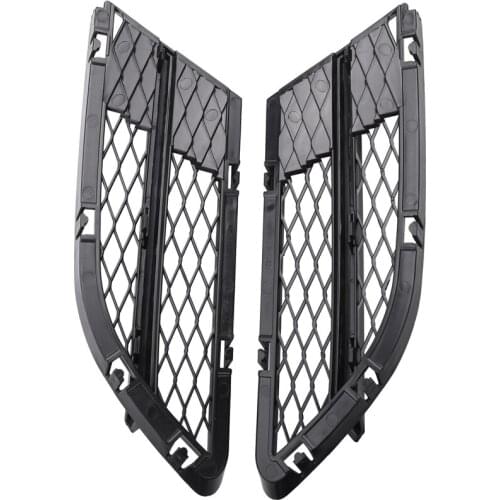 2X Front Matte Black Bumper Lower Fog Light Grille Mesh Grill Compatible for 2008-2012 BMW 3 Series E90 Sedan E91 Wagon 323I 325
