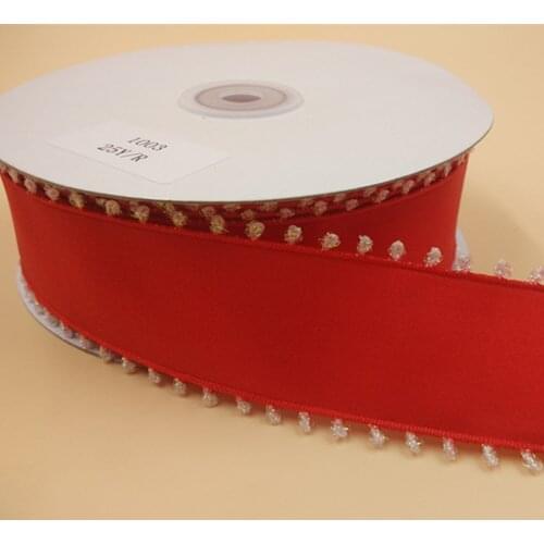 38MM 25yards Christmas Ribbon Festival Wired Red Ribbons for Christmas Decoration New Year Gift wrapping