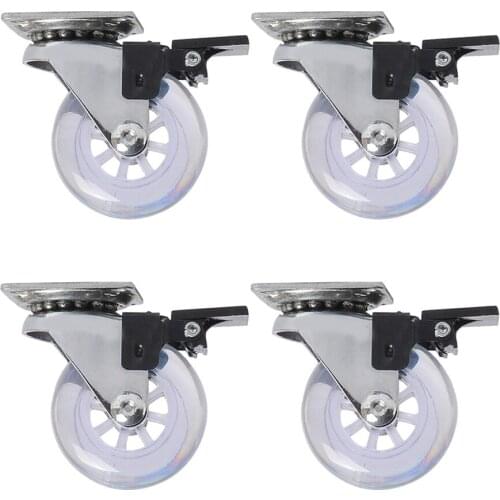4 Pack 360 Degree Swivel Caster Wheels Heavy Duty Caster No Noise Wheels For Furniture Cabinets(3 inch with brake)sofa casters