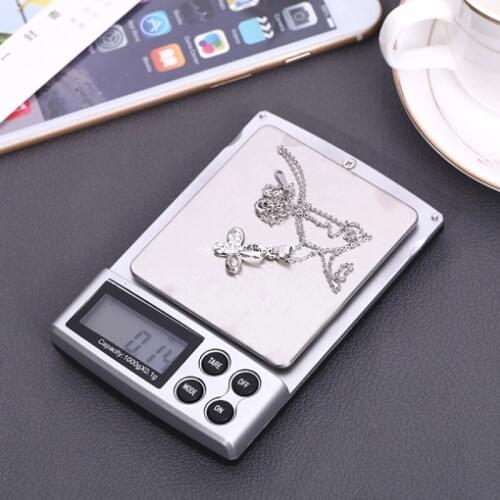 50pcs 1KG/0.1G Stainless Steel Jewelry Scale 1000g Precision Digital Electronic Measurement LCD Display Balance Weight Scale