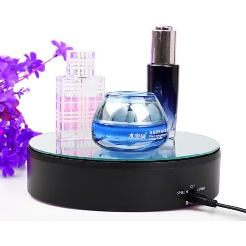 7.5'' Diameter Tempered Glass Merchandise Display Base Electric Rotating Turntable for Camera Phone Digital Product
