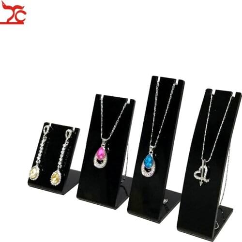 Acrylic Necklace Jewellry Display Holder Earring Pendant Stud Jewelry Exhibition Shelf White Black Clear Jewellery L Shape Stand