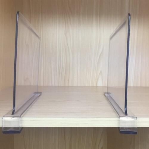 Acrylic Transparent Clothes Partition Books Clapboard Desktop Storage Divider Wall Cabinet Separator Shelf Commodity Storage