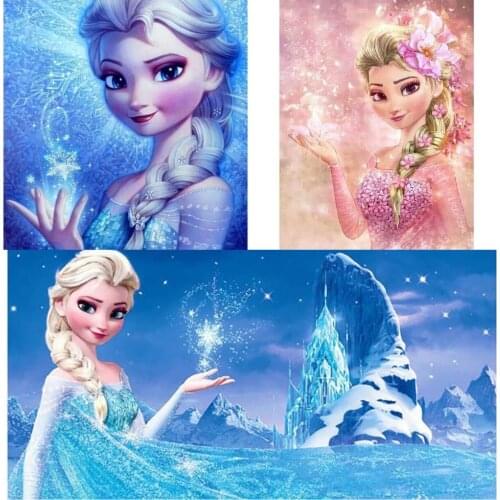 Disney Frozen Elsa Princess 5d Diamond Painting Square/Round Diamond Embroidery Diamond Mosaic Diy Cross Stitch Kits Home Decor