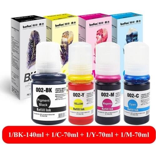 Befon 002 004 Ink for Epson EcoTank L4151 L4153 L4156 L4163 L4165 L4166 L6166 L6168 L6176 L6198 L4158 L4167 L4168 L4169 L6178