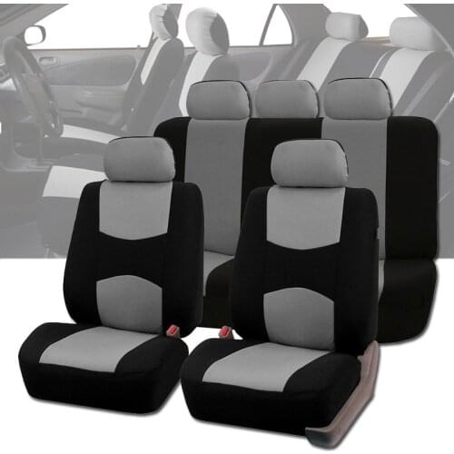 Car Seat Covers Front Pair in Black and Grey Universal Carseat Protectors for Driver and Passenger Automotive Accessories