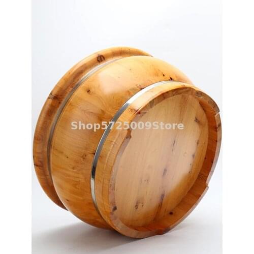 Cupressus Foot Bucket Wooden Bucket Foot Basin Household Solid Wood Deep Foot Bath Bucket Thermal Insulation Foot Basin
