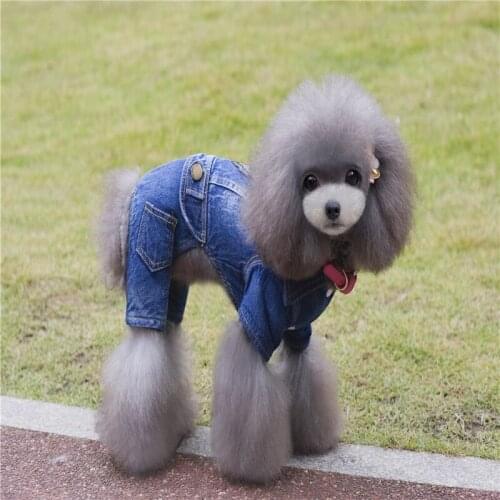 New Leisure Jeans Dog Clothes Fashion Denim Jacket Pet Coat Autumn Winter Cowboy Costume Clothing For Yorkshire Chihuahua Teddy