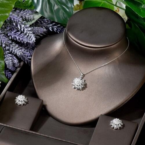 HIBRIDE Clear Austrian Crystal Necklace Earring Jewelry Sets For Ladies Wedding Party Dress Accessories Bijoux Femme N-568