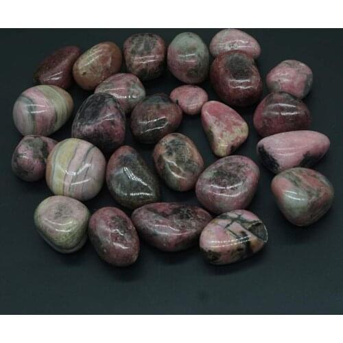 Bulk Tumbled Pink Black Rhodonite Stone Natural Polished Gemstone Supplies for Wicca, Reiki, Crystal Healing