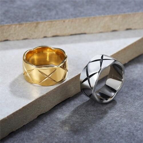 Punk Hip Hop Stainless Steel/Gold Cross Ring For Men Women Korean Simple Mens Ring Fashion Jewelry Gifts Never Fading