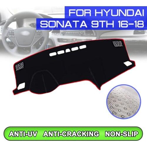 Car Dashboard Mat Anti-dirty Non-slip Dash Cover Mat UV Protection Shade for Hyundai Sonata 9th 2016 2017 2018