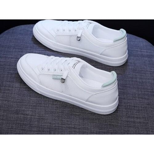 Womens Vulcanize Shoes Breathable Mesh White Shoes Flats Casual Sneakers Solid Color Fashion Women Casual Shoes km88