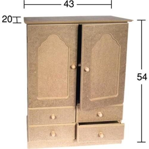 D33 4 Drawers Wooden Medicine Cabinet, Can Be Painted Mdf Cabinet