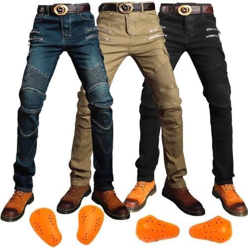 Hi-07 Motorcycle Pants Men Moto Jeans Protective Gear Riding Touring Motorbike Trousers Zip pocket Motocross Pants Moto Pants