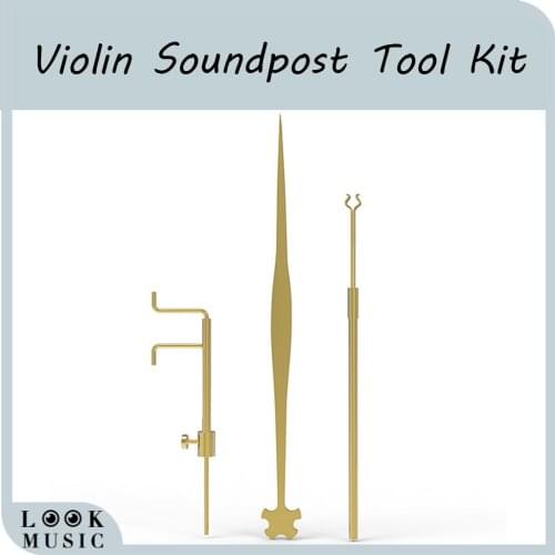 Violin Luthier Tools Kit Set Sound Post Gauge Measurer & Retriever Clip & Setter Brass