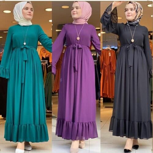 Oversized full Muslimah Robes Musulmane Turkish Dubai long sleeve big swing Abayas Muslim Arab Worship Service F1551 wholesale