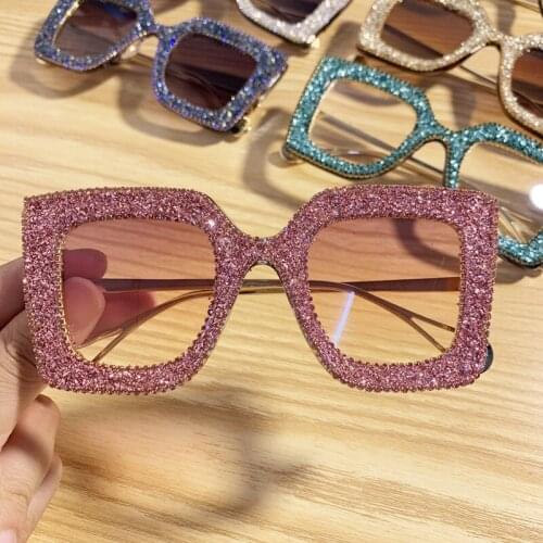 2021 New Glasses sunglasses Concert Bar Show Flash Diamond Color Metal Frame cat sunglasses for women