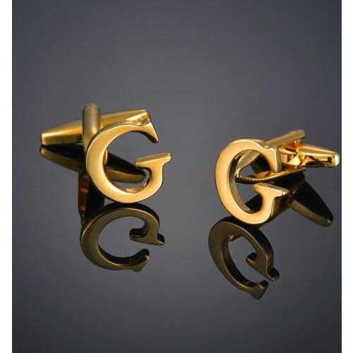 New Arrival Fashion Letter G Cufflinks The English Alphabet Cuff Links for Men Luxry Shirt Charm Wedding Cufflink Wholesale