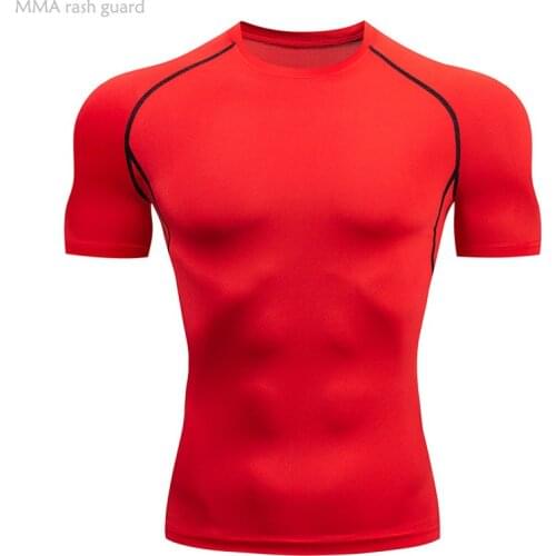 Pure color Mens Summer Short-sleeved Top Sports Running T-shirt Quick dry Workout Clothing Bodybuilding shirt Gym T shirt Men