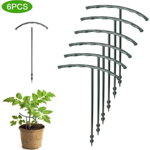 Bracket Flower Support Piles Garden Fall Prevention Semi-circular Plastic 6Pcs Vegetables Potted Plants Plant Supports