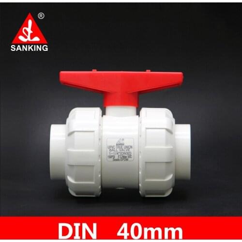 Sanking 40mm PVC True Union Ball Connector Aquarium Tank Tube Adapter Garden Water Connectors Irrigation Water Pipe Joint