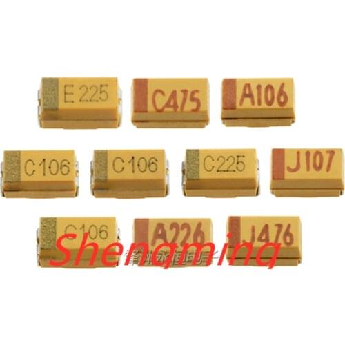 100PCS 3216 105C 475C 106C 226C 106A 105E 476C 106E 16V 25V 1UF 4.7UF 22UF 47UF 10UF A-type 1206 SMD tantalum capacitors