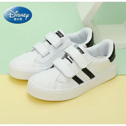 Disney childrens shoes cartoon Mickey boy casual shoes spring autumn new soft bottom breathable girl white shell-toe sneakers