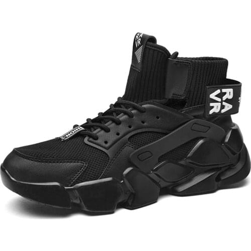 RASMEUP Chunky High-top Mens Sneakers Heighten Fashion Men Casual Shoes Autumn New Plus Size White Sneakers Damping Tennis Shoe