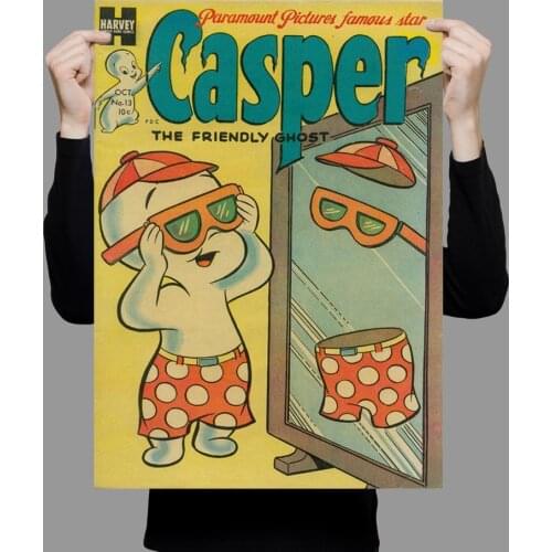 W421 Silk Fabric Poster Wall Art Decor CASPER CARTOON VINTAGE Trend Fashion Decoration Bright Christmas Gift