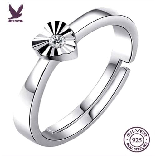 YiChong Gift 2021 Wedding Ring Womens Heart Rings 925 Sterling Silver Brand Quality кольцо Bague Anillo Anello 반지 Zircon Shinny