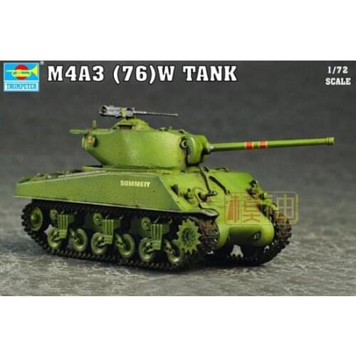 1:72 World War II American M4A3 Sherman 76W Medium Tank Military Assembly Plastic Model 07226