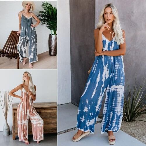 2020 Bikini Cover-ups Boho Spaghetti Strap Jumpsuit Plus Size Cotton Dress Beach Swimsuit Cover Up Sexy V-neck Beach Tunic A328