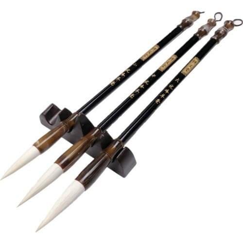 3pcs/set Chinese Brush Pen Caligrafia Weasel Hair Calligraphy Brush Chinese Watercolor Painting Brush Pen Set Tinta China