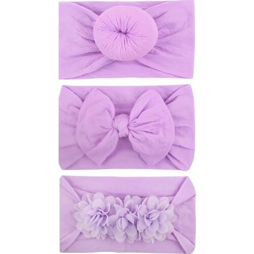 3pcs/set Baby Girl Kid Baby Chiffon flower Hairband Bow Headband Stretch Turban Head Wrap children Girls Hair Accessories