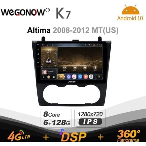 Android 10.0 6G+128G Ownice K7 Car autoradio Multimedia for Nissan altima 2008 - 2012 radio system unit 360 Panorama 4G LTE