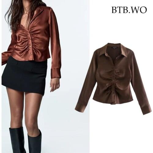 Коричневые блузки BTB.WO China At AliExpress