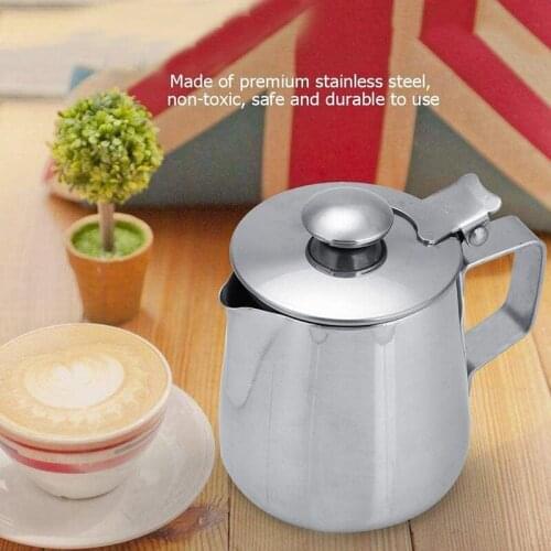 Frothing Cup, Frothing Pitcher Durable Milk Frothing Cup Stainless Steel Cup Stainless Steel Mug with Lid(1000ML)