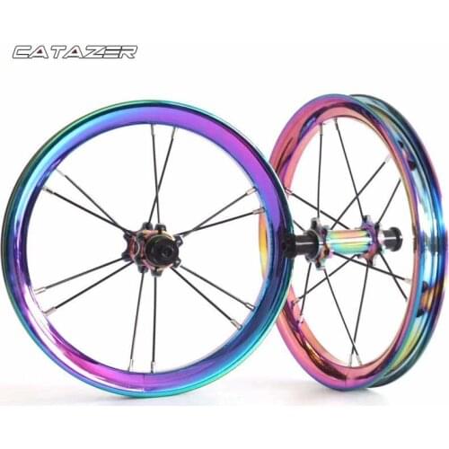 12 inch Ultra Light Aluminium Alloy 85-95MM Childrens Slide Wheel Custom Balance Cycling Wheel Dazzle Colour Children