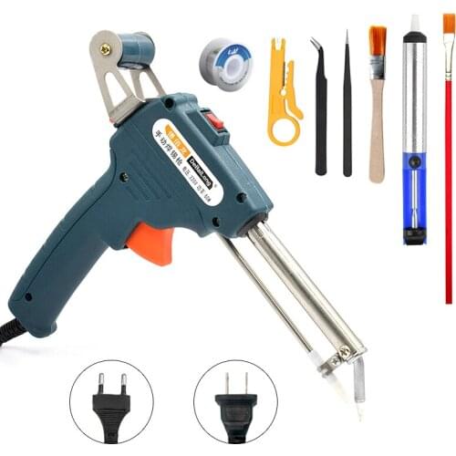 60w Electric Soldering Iron Kit Manual Send Tin Gun Soldering Iron Set Desoldering Pump Tweezers Solder Wire Welding Repair Tool