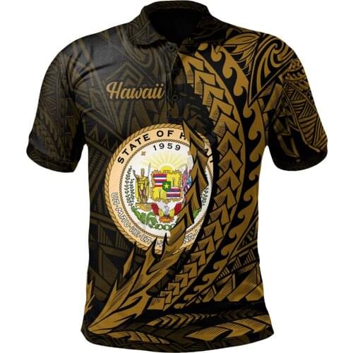 Hawaii Polo Shirt Wings Style 3D Printed Polo Shirt Men for Women Short Sleeve Summer T-shirt