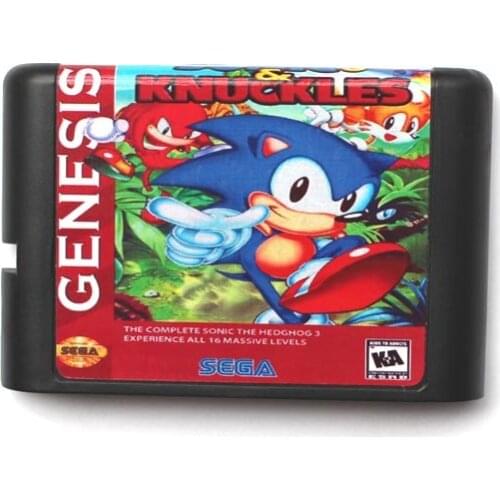 Sonic 3 & Knuckles 16 bit MD Game Card For Sega Mega Drive For Genesis