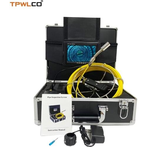 23mm Endoscope Snake Camera Pipe Inspection System 20-50m Cable Reel 7inch LCD Monitor Underwater Camera With DVR 12pcs LEDS