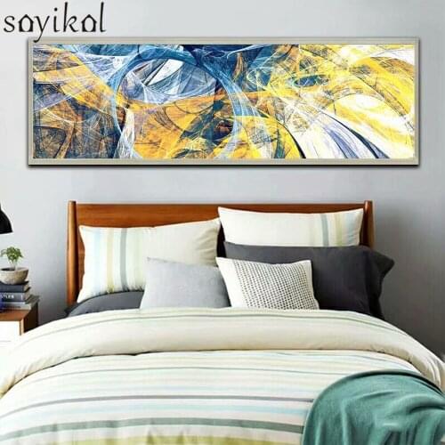 Canvas Painting Abstract Posters and Prints Modern Golden Yellow lighted Posters Wall Art Pictures For Living Room Home Decor