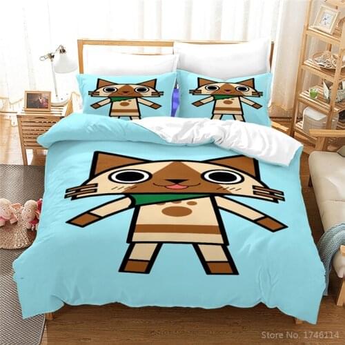 Cartoon Cat Animal 3D Printed Bedding Set Comforter Cover /Duvet Cover with Pillowcases Set Bed Linens Twin Full Queen King Size