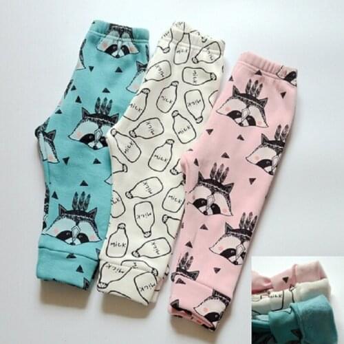 2021 Hot Children leggings boys clothes baby girls clothes fox/ milk bottles / deer / dinosaur pattern pants girls leggingBP130