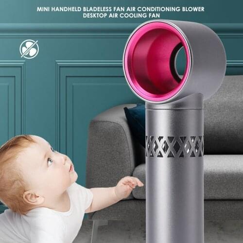 Air Cooling Small Fan No Leaf Handy Fan Household USB Rechargeable Mini Portable Fan Summer Cooler for Outdoor Travel Office