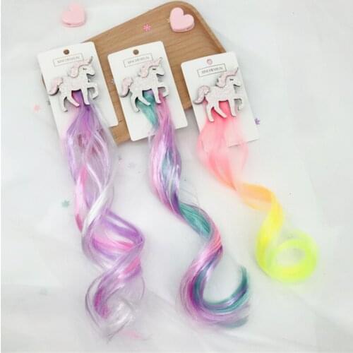 Cute Girls Hairpin Child Twist Hair Clip Simple Barrette Unicorn Cartoon Hair Rope Accessories Kids Wig Rope Hair Head Wear